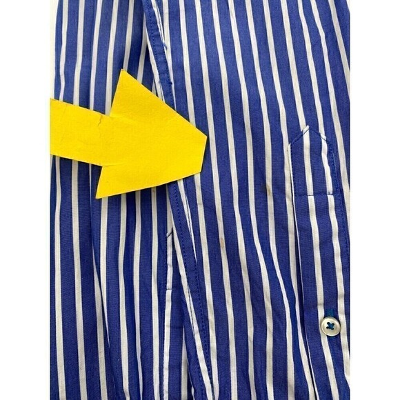 Zaatxchi Collezione Striped Long Sleeve Blue For Men Size Medium - Picture 10 of 15